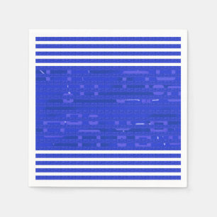 Cool Circuit Blue Geometric Stripes Napkin