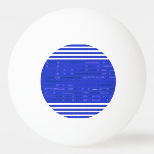 Cool Circuit Blue Geometric Stripes Ping Pong Ball