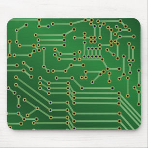 Cool Circuit Board Computer Green Mouse Pad