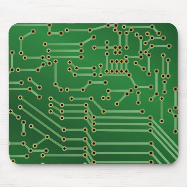 Cool Circuit Board Computer Green Mouse Pad (Front)