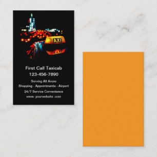 Cool City Taxi Service Business Cards 