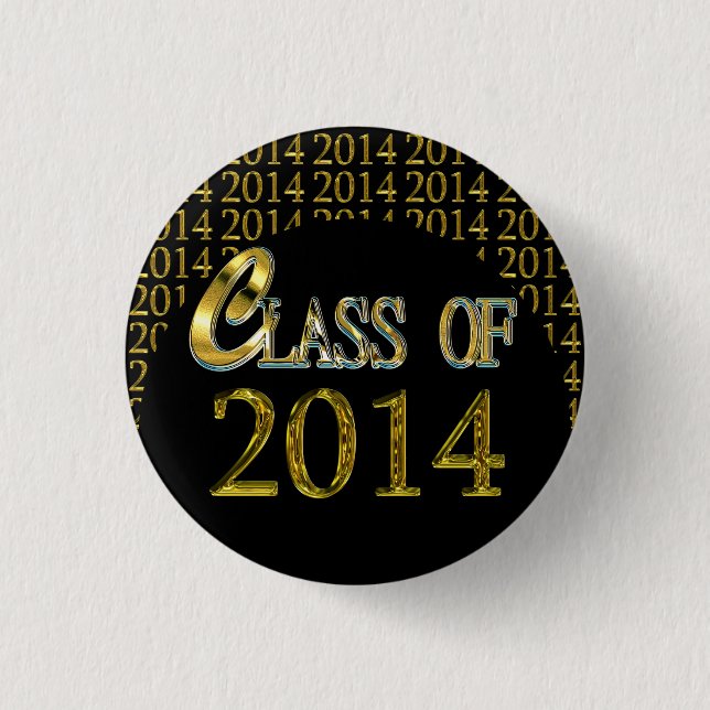 Cool Class Of 2014 Gold & Black Graduation Pins (Front)