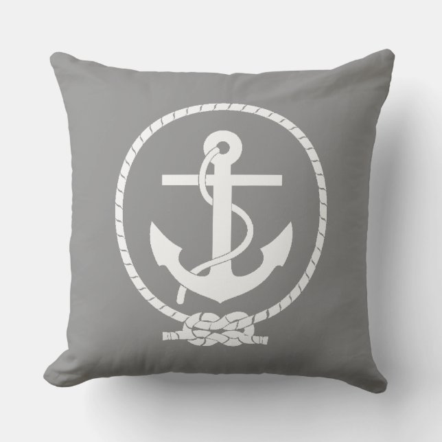 Cool Classic and Elegant Nautical Anchor Cushion (Front)