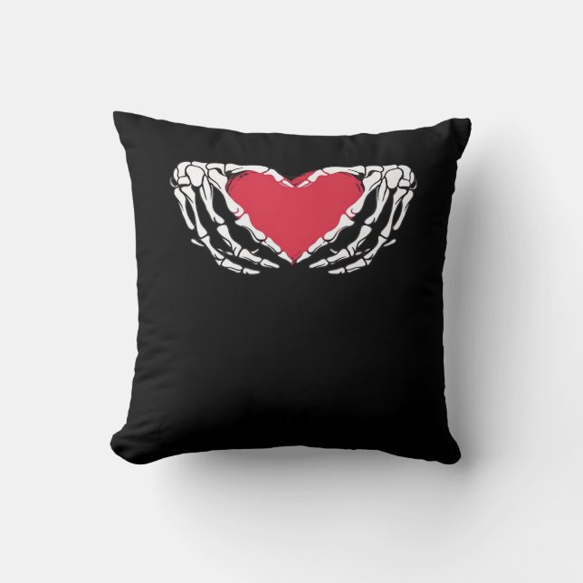 Cool Classic Funny Skeleton Hands Heart - Valentin Cushion (Front)