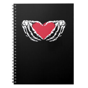 Cool Classic Funny Skeleton Hands Heart - Valentin Notebook