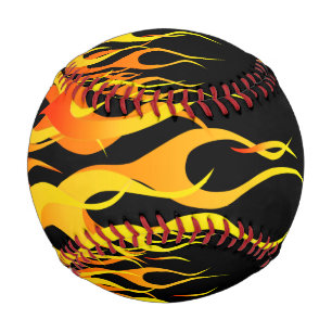 Cool Classic Racing Flames on black Baseball