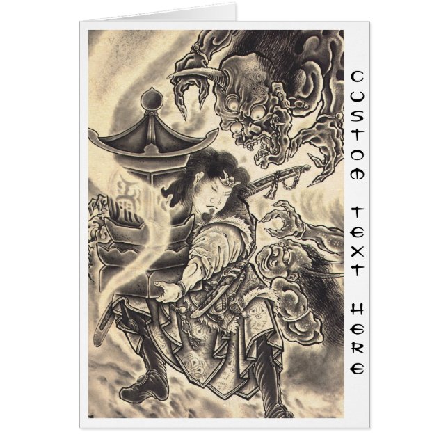 Cool classic vintage japanese demon ink tattoo (Front)