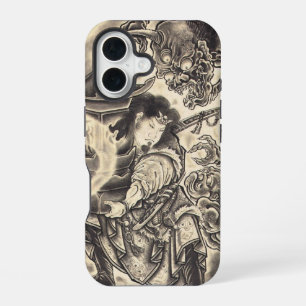 Cool classic vintage japanese demon ink tattoo iPhone 16 case