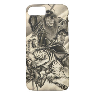 Cool classic vintage japanese demon samurai tiger iPhone 8/7 case