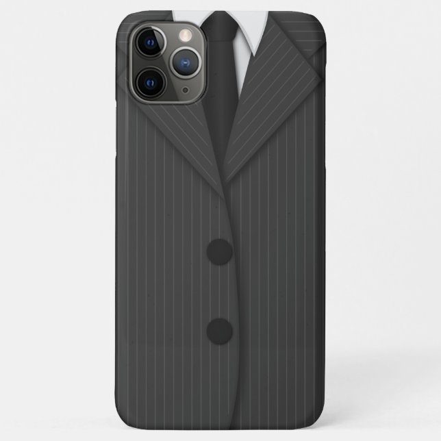 Cool Classy Dark Grey Pinstripe Suit and Tie Case-Mate iPhone Case (Back)