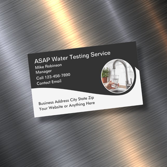 Cool Clean Water Testing Service  Magnetic Business Card (Creator Uploaded)