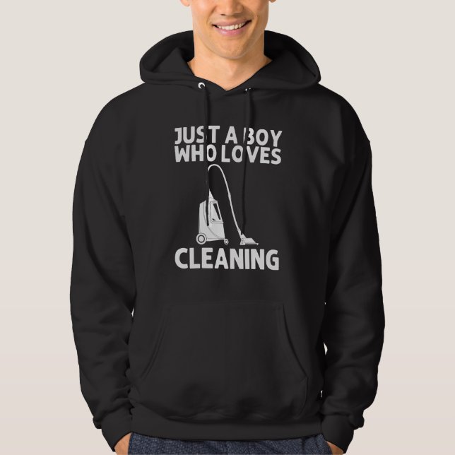 Cool Cleaning Art For Boys Kids Clean Cleaner Tool Hoodie (Front)