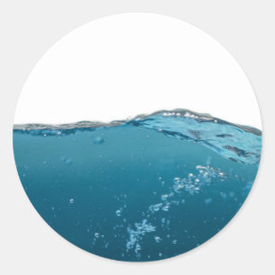 Cool Clear Blue Wave Classic Round Sticker