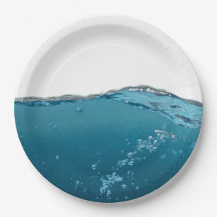 Cool Clear Blue Wave Paper Plate