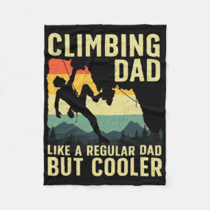 Cool Climbing Art For Men Dad Rock Climber Boulder Fleece Blanket