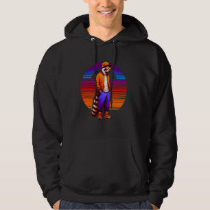 Cool Coati Modern Urban Style Sunset Retro Art Hoodie