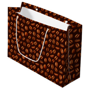 cool coffee bean tiled pattern party large gift bag