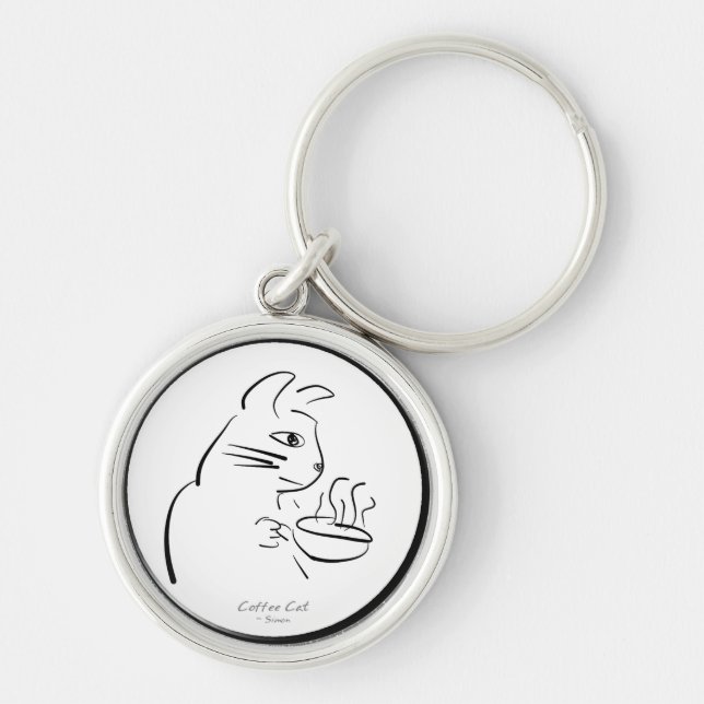 Cool Coffee Cat keychain (Front)