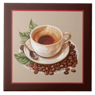 Cool coffee home business crafting  ceramic tile