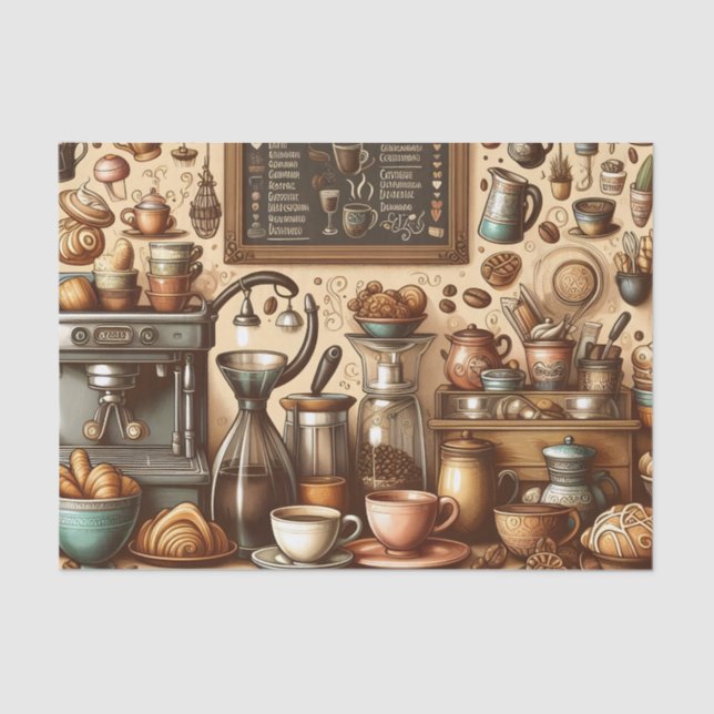 Cool coffee shop lovers  tissue paper (Front)