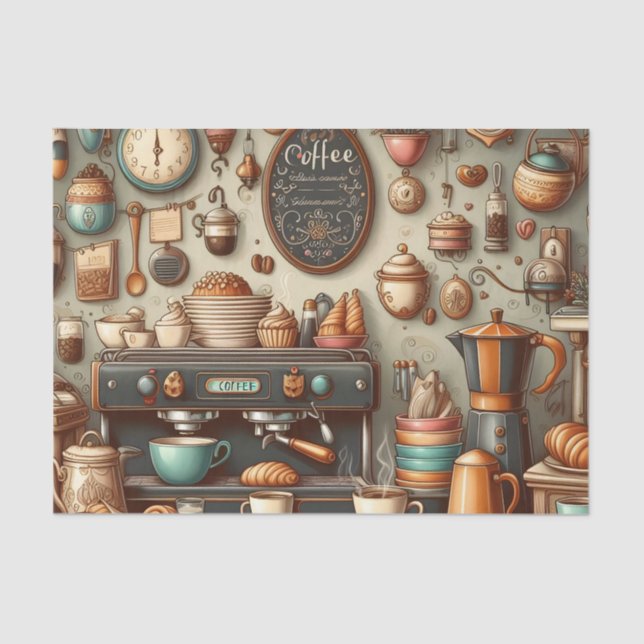Cool coffee shop lovers  tissue paper (Front)