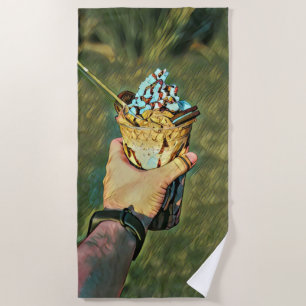 Cool cold freezing ice cream beach towel