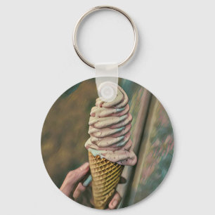 Cool cold freezing ice cream key ring
