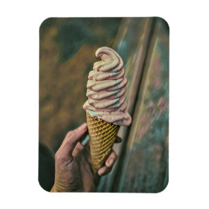 Cool cold freezing ice cream magnet