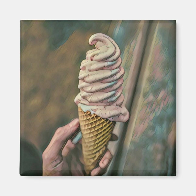 Cool cold freezing ice cream magnet (Front)
