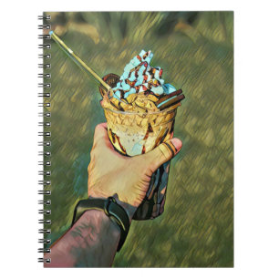 Cool cold freezing ice cream notebook