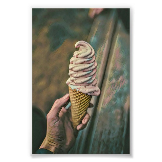 Cool cold freezing ice cream photo print (Front)
