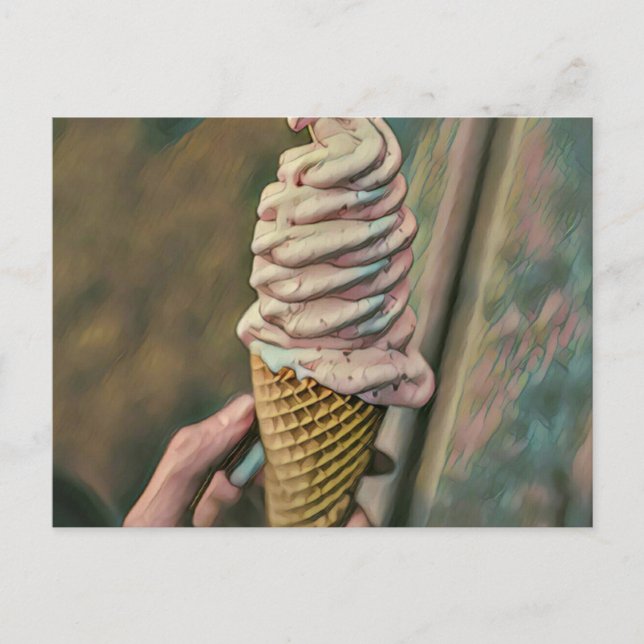 Cool cold freezing ice cream postcard (Front)