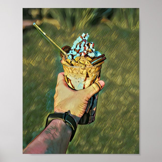 Cool cold freezing ice cream poster (Front)