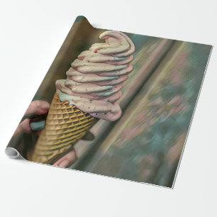Cool cold freezing ice cream wrapping paper