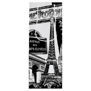 Cool Collage of Photo Illustrations of Paris Wine Gift Bag