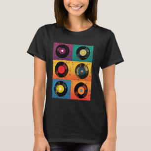 Cool Collect Records Vinyl Collector Vintage Colou T-Shirt