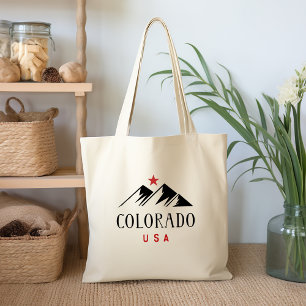 Cool Colorado USA Mountains with Star Light-Colour Tote Bag