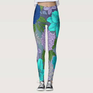 Cool colored Floral Leggings