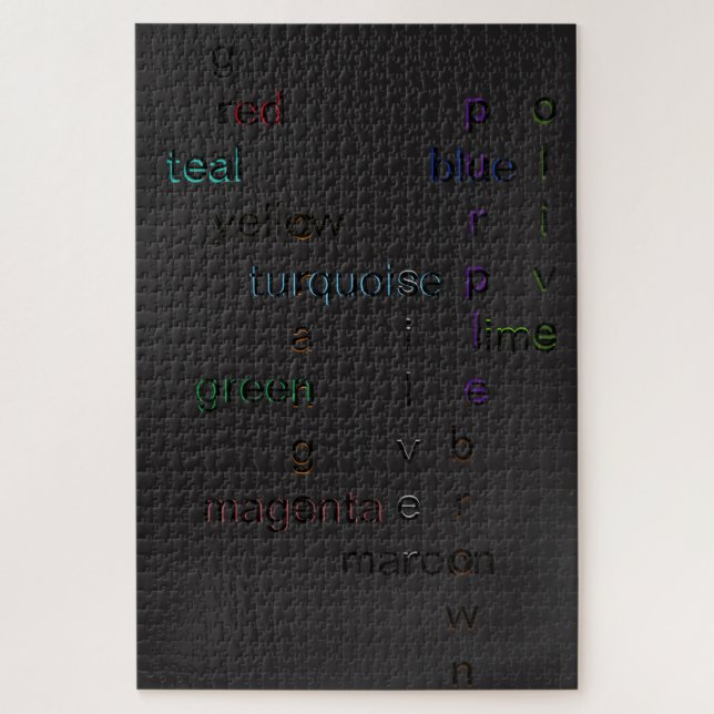 Cool, Colorful Almost Solid Black Puzzles (Vertical)