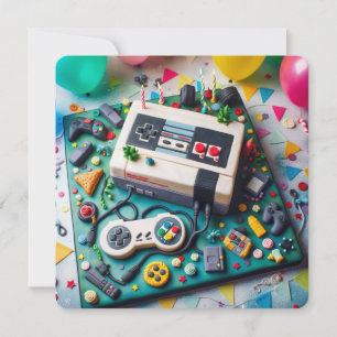 COOL COLORFUL GAMERS THEME KIDS BIRTHDAY CAKE CARD