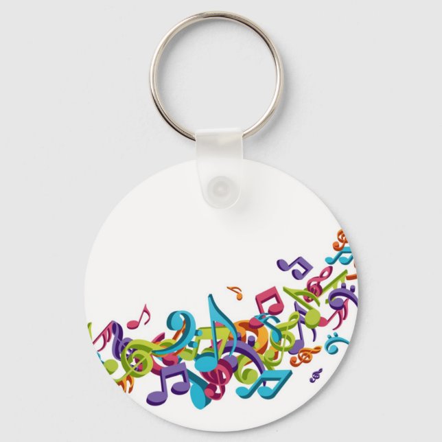cool colorful music notes & sounds key ring (Front)