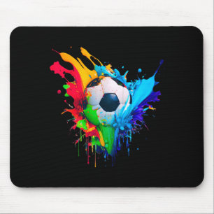 Cool Colorful Soccer Ball Splash Love Soccer Art S Mouse Pad