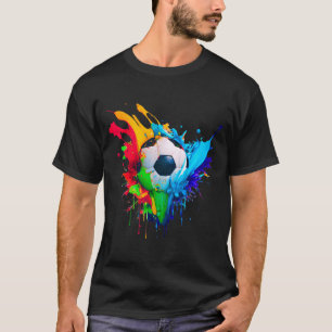 Cool Colorful Soccer Ball Splash Love Soccer Art S T-Shirt