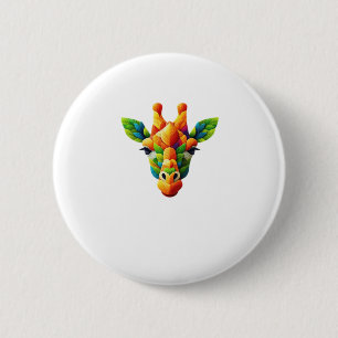 Cool Colorful Watercolor Giraffe Classic T-Shirt 6 Cm Round Badge