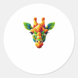 Cool Colorful Watercolor Giraffe Classic T-Shirt Classic Round Sticker
