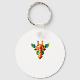 Cool Colorful Watercolor Giraffe Classic T-Shirt Key Ring