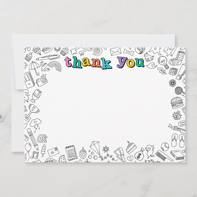 Cool Coloring flat thank you note card (Front)