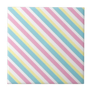 Cool Colors Stripes Pattern  Ceramic Tile