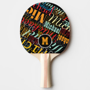 Cool Colors Table-Tennis Racket - Monogram Ping Pong Paddle