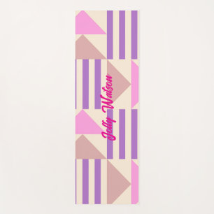 Cool Colour Geometric shape Design, Name Yoga Mat